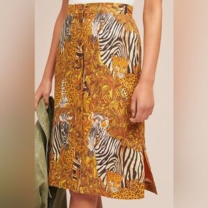 Maeve by Anthropologie Safari Jungle Skirt